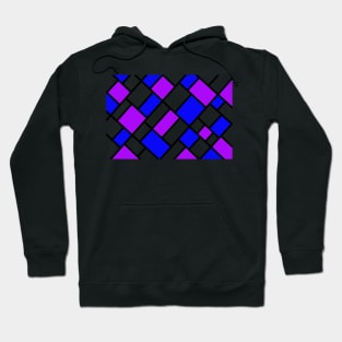 Abstract mosaic pattern grid with random colours blue and purple - illustration Hoodie